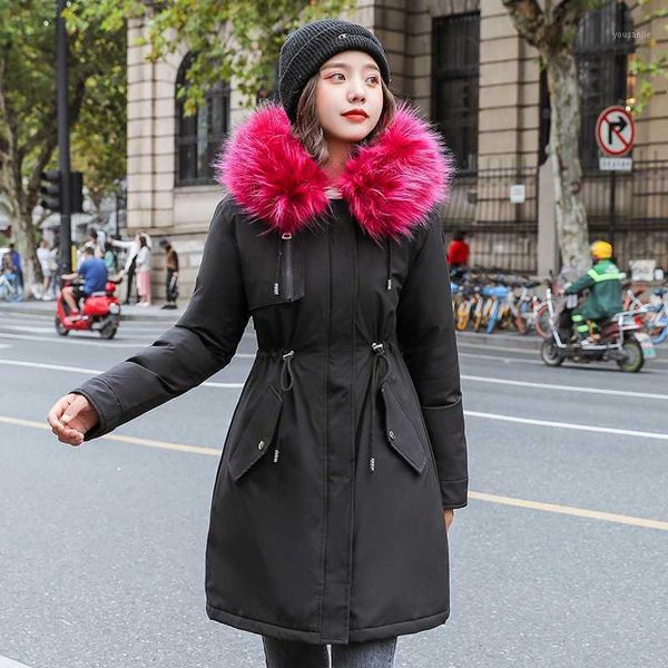 

thick jacket women winter 2020 hooded outerwear coats female long casual warm large size jacket parka1, Black