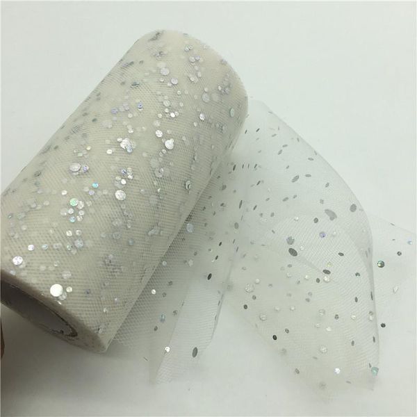 

glitter sequin tulle roll 25 yards 15cm spool tutu fabric wedding decoration organza laser diy crafts birthday party supplies jllbpz