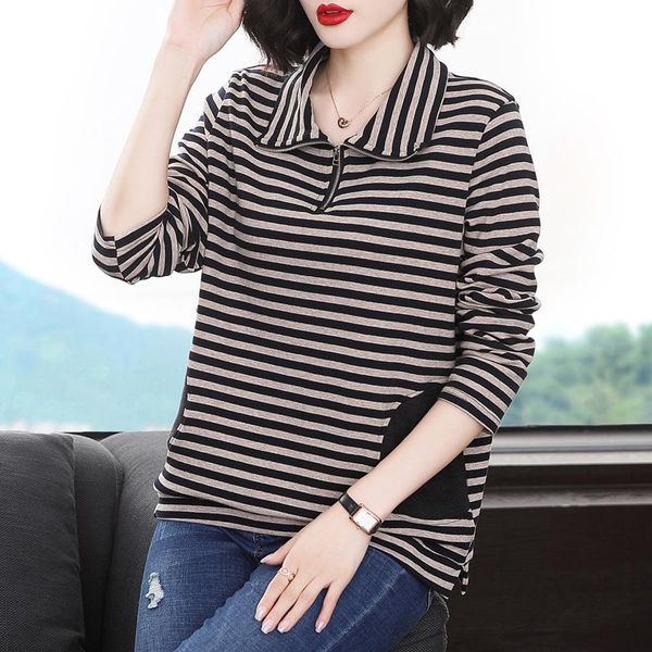 

2021 spring stye cotton women's shirts striped plus size 4xl elegant loose blusas women blouse fashion new mother, White