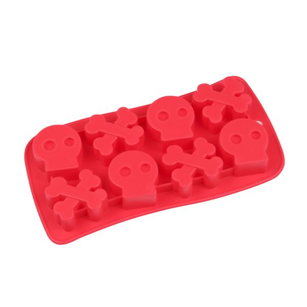 

creative cute cartoon 8-piece bone mold cake skull shape silicone mold chocolate ice cube mold