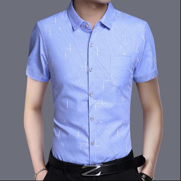 

2021 new arrival mens shirt short sleeved summer plaid striped fashion work casual shirt man formal shirt plus size, White;black