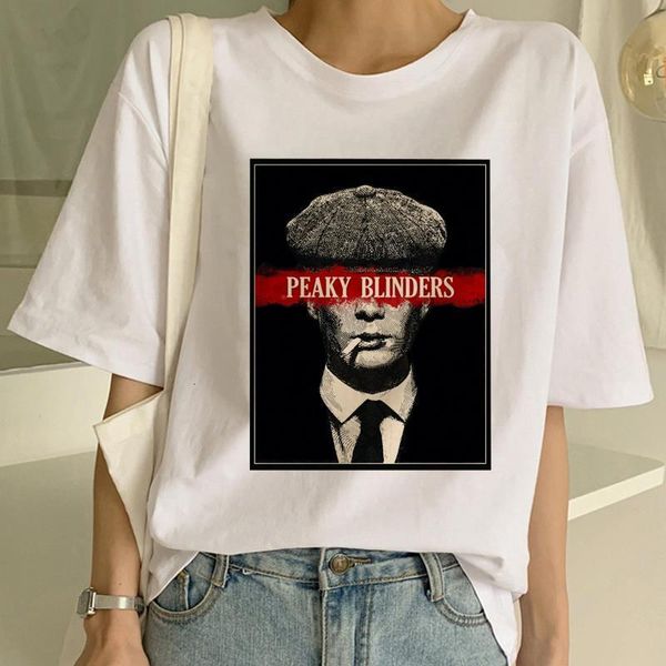 

peaky blinder women t shirt harajuku ullzang graphic tshirt funny cool 90s tshirt aesthetic korean style tees female, White