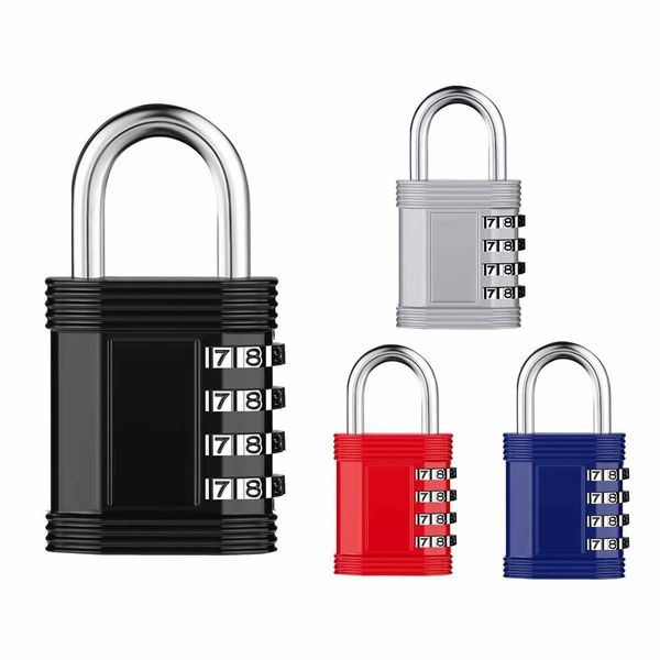 

combination lock 4 digit resettable padlock for gym sports school locker toolbox outdoors easy to set your own combination combo ship
