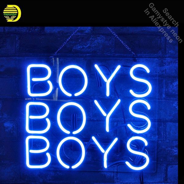 

blue boys neon sign neon bulbs sign horse neon lights real glass tube handcraft iconic sign store display with signboard 17x14