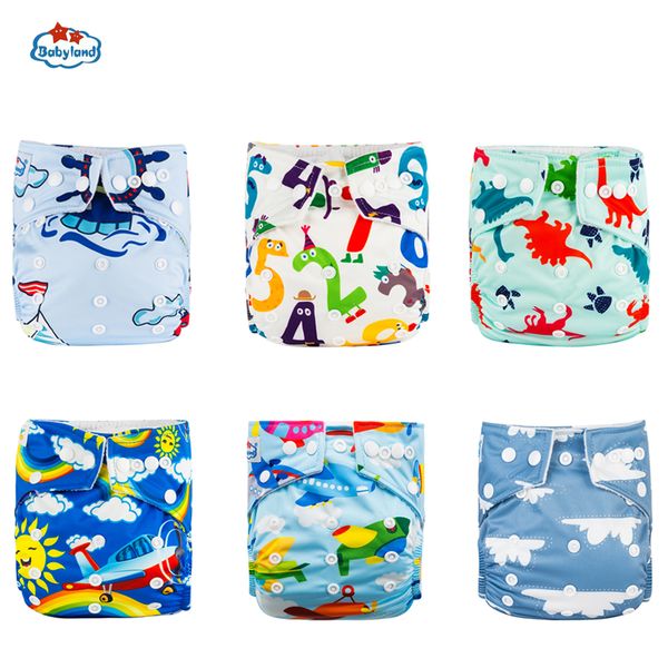 

30% discount promotion new babyland reusable diapers 6pcs/set eco-friendly cloth nappy cover washable pocket diaper pants china 201117