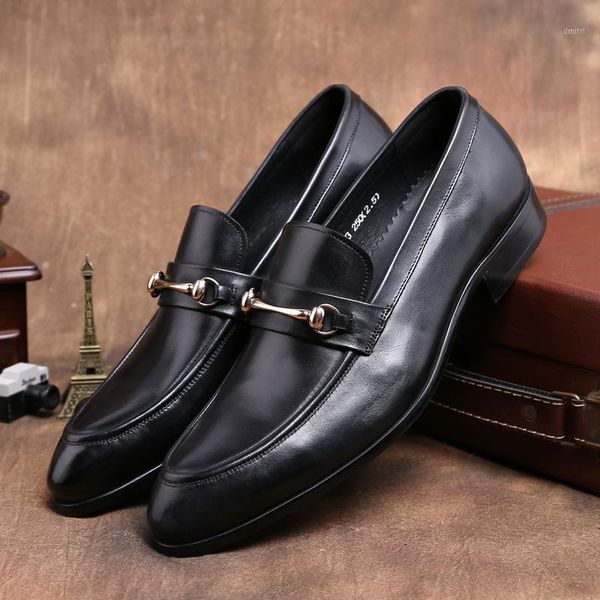 

cimim mens shoes genuine leather shoes men casual dress men formal 2018 mens pointed toe dress italian1, Black