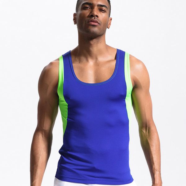 

mens running vest gym sleeveless shirt summer slim tank men sport vest man singlet sweat-absorbent and quick-drying, Black;blue