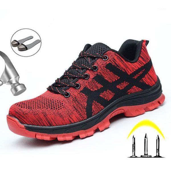 

work sneakers men indestructible shoes steel toe work safety boot men shoes anti-puncture working for, Black