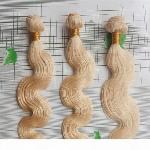 

красотки платиновый блондин цвет 6а необработанные virgin extensions волос 100% человеческих волос ткать 10-30 inchs объемная волна соткать, Black