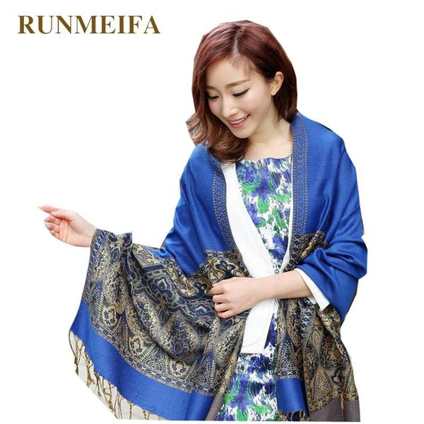 

runmeifa fashion luxury winter printed scarf brand foulard women cashmere female digital women shawl ing, Blue;gray