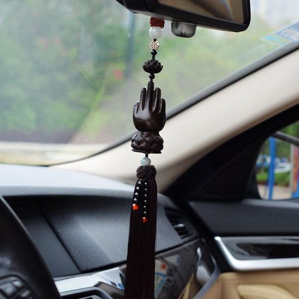 

fingered citron car brooches ornaments rearview mirror mount car pendant ebony buddhist high-grade pendant1
