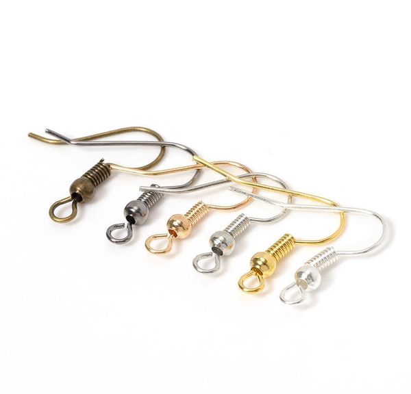 

200pcs metal ear hook wire clasps with bead charms earring wire fit diy women earring accessories for jewelry jllxic mx_home