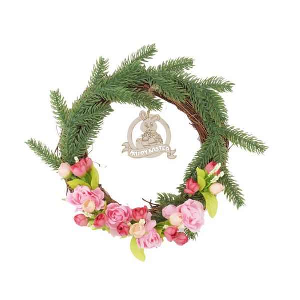 

decorative flowers & wreaths 1pc easter wreath pendant happy letters design garland hanging decor flower creative wall ha