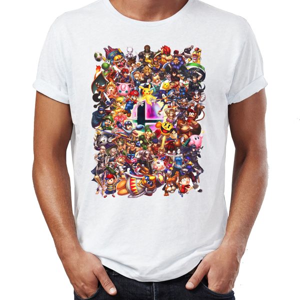 

мужская футболка super smash bros mario ссылка кирби самусь варио высокий иллюстрация работа printed tee спорта толстовка с капюшоном толсто