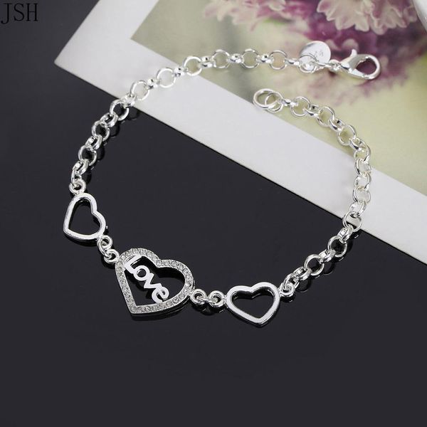

beautiful fashion elegant silver color charms wedding heart love crystal bracelet gorgeous jewelry lh015 h bbyrdu, Black