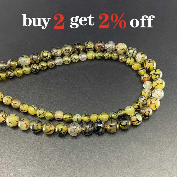 

1 strand 6 8 10 mm natural stone yellow dragon vein agat bead round loose spacer beads for jewelry making findings h bbydhh