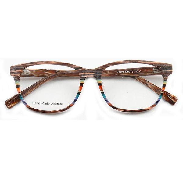 

fashion sunglasses frames women vintage eyeglass men round glasses light acetate multicolor square eyeglasses striped pattern, Black