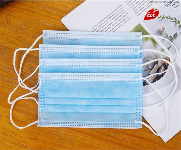 

non woven disposable face 3 layer hanging mask ear filter elastic facial 50pcs dust proof safety masks 1oee