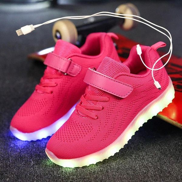 

luminous sneakers 2020 new children led shoes for boys girls usb charger kids glowing sneaker with light sole #2x8g