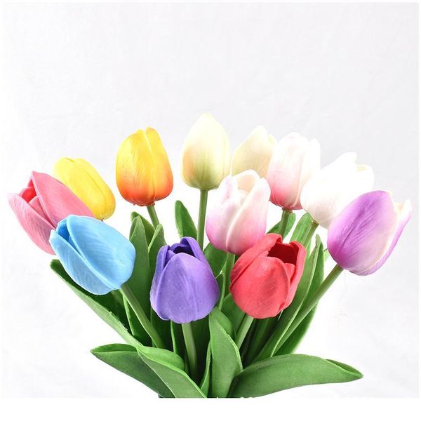 

2/5pcs new tulip artificial flower real touch flower bouquet fake flowers use for wedding home decoration diy gar jllzdg