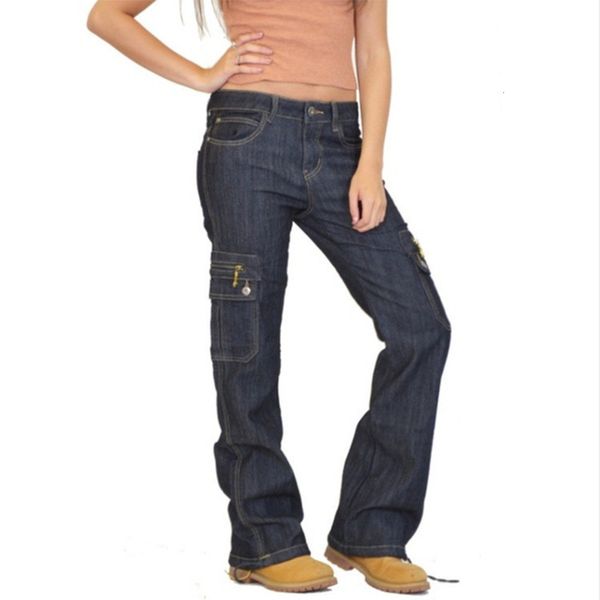 

selling patch bag zipper decoration women's overalls jeans in 2019, Blue