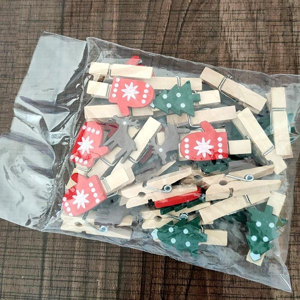 

yoriwoo 24pcs merry christmas wooden clips p wall clip diy christmas tree ornament decorations for home kids new year 2021 jllnsd