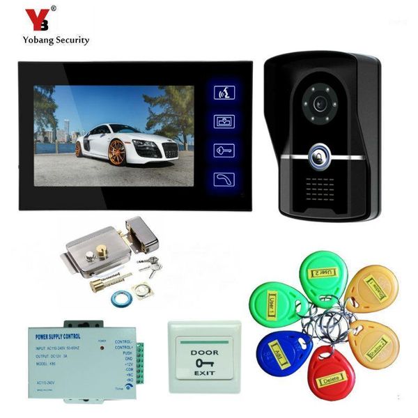 

video door phones yobang security color touch screen intercom phone ir camera bell 7-inch monitor rfid keyfob apartment security1