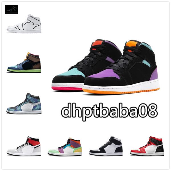 

1 1s high light smoke grey basketball shoes satin snake chicago jumpman banne royal bred toe pine green women mens trainers sports sneakers, White;red