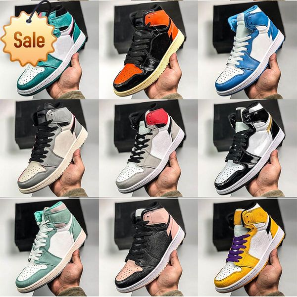 

jumpman 1 1s basketball shoes high og jump 1 basketball shoe 1 university of bordeaux blue dark mocha bred shadow unc twisted v, Black