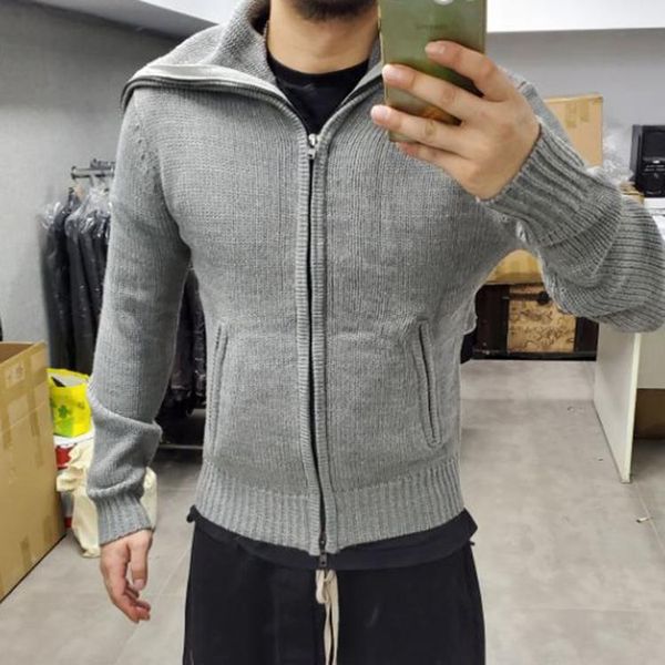 

2020 thick warm men's slim design hat sweater sweater coat men's hooded cardigan j208, White;black