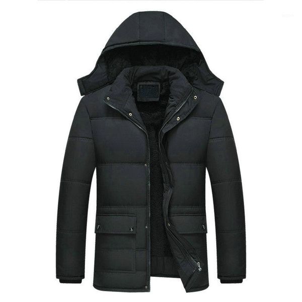 

nice new men jacket coats -15 degree thicken warm winter windproof jackets casual mens parka hooded outwear cotton-padded jacket1, Black