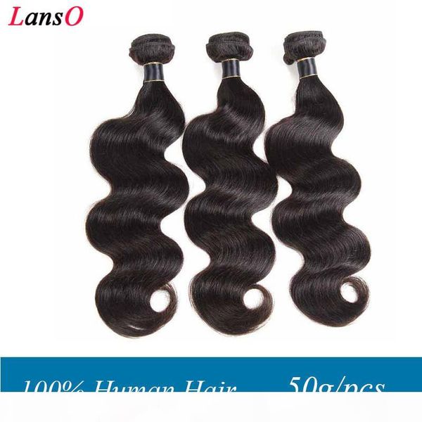 

бразильский перуанский малазийский индийский virgin человеческих волос переплетений body wave необработанная бразильский волос remy связки 5, Black