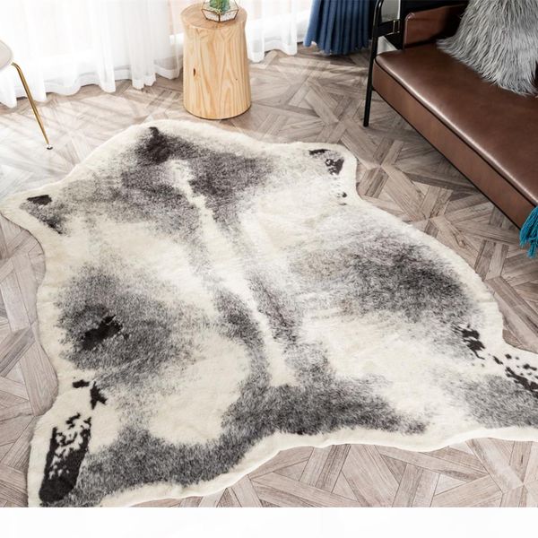 

large size 170x220cm cow leopard badger zebraprinted cowhide faux skin leather nonslip antiskid mat carpet for living room t200111