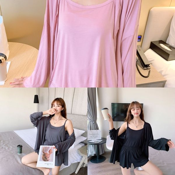 

zbm84 summer new korean casual women's sleeve coat suspender high waisted suit pants long pants setshorts set suitsuspender fashionable, Gray
