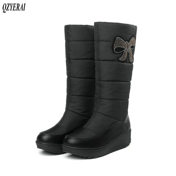 

qzyerai 2020 new winter market russian low-temperature thermal plush boots women waterproof down snow boots warm women shoes, Black