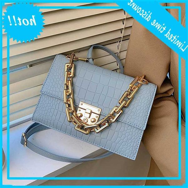 

luxury thick chain handbags pu leather flap shoulder for 2021 brand trend women crossbody bags stone pattern wallets