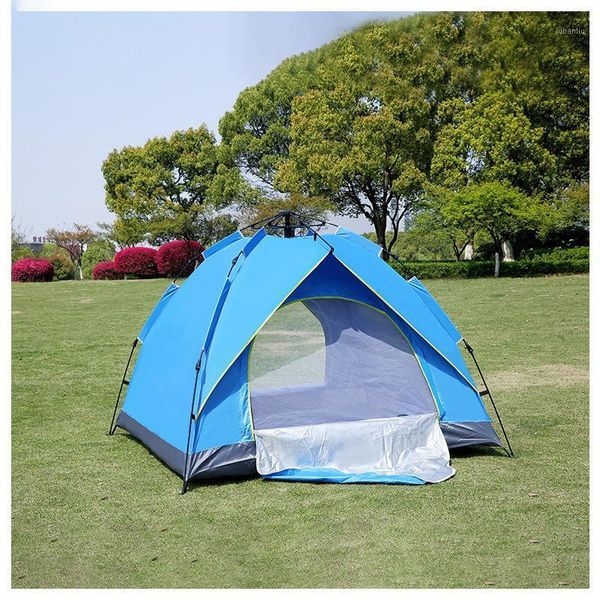 

tents and shelters outdoor camping tent 2-3-4 person automatic spring type quick opening rainproof sunscreen camping1