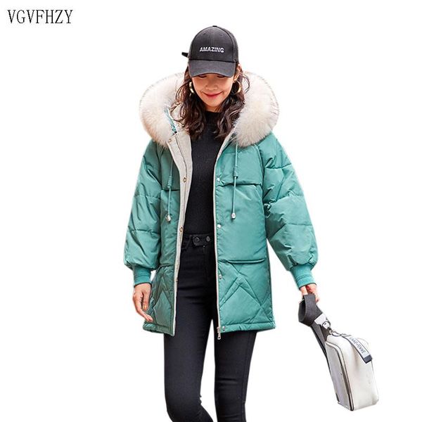 

women's down & parkas 2021 white duck jackets women warm real fur collar hooded winter coat female jacket thicken parka, Black