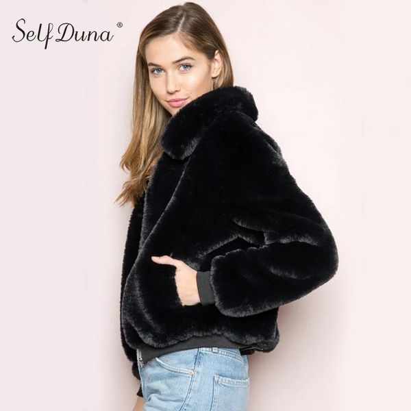 

self duna 2019 autumn winter women fuax fur parka hairy padded white black grey warm jacket fake fur coat fluffy outerwear1