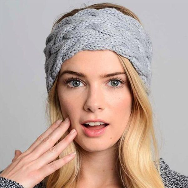 

hair accessories vintage winter warmer ear knitted headband turban for women crochet cross wide stretch hairband headwrap