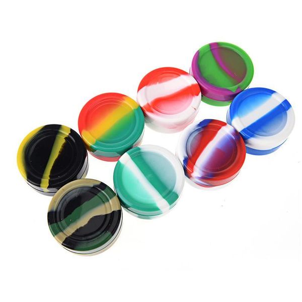 

round non-stick sile container for wax bho oil butane vaporizer sil jars dab wax container 10ml sqcuro