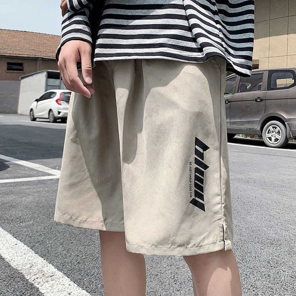 

loose 2020 summer new men's trendy casual beach pants youth five division student shorts, White;black