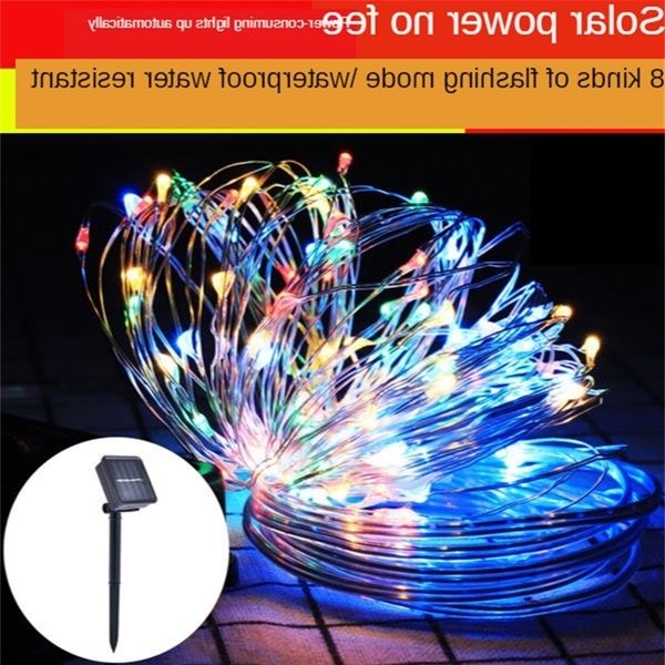 

wire copper string flash 100led sky solar star outdoor waterproof garden day decoration color lamp
