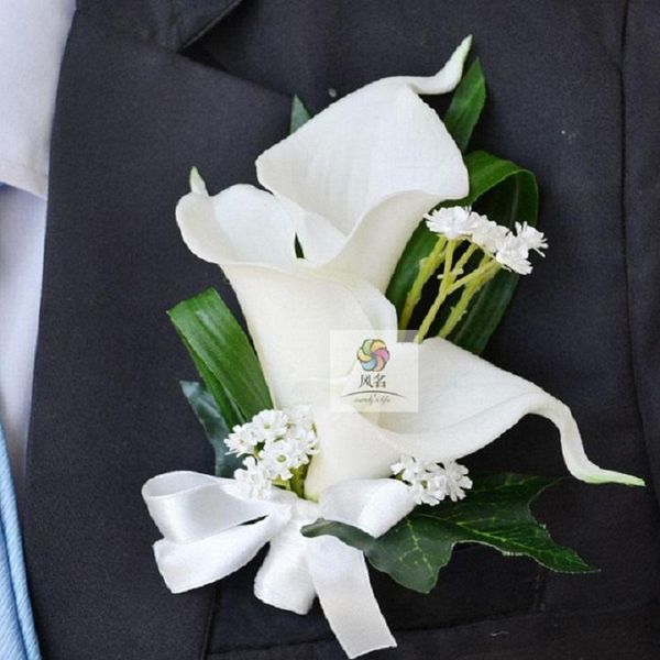 

2021 limited 1pcs hand made wedding corsage groom groomsman calla flower berry man boutonniere ship