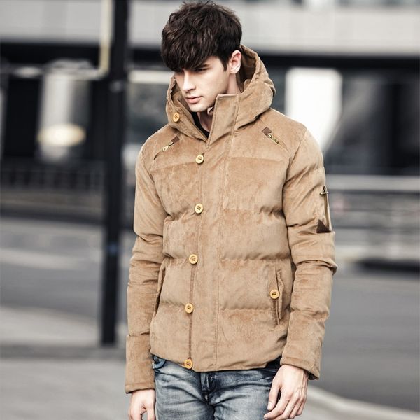 

parkas winter 2021 jacket of men with hoods men's solid cotton jackets male new design quality velvet clothes d01 6gpe, Black