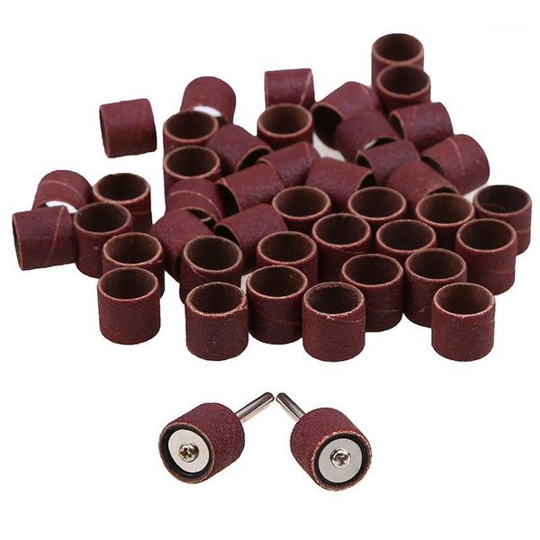 

50pcs drum sanding band sandpaper with 2pcs rods sander kit mandrels for pedicure nail drill abrasive rotary tool1