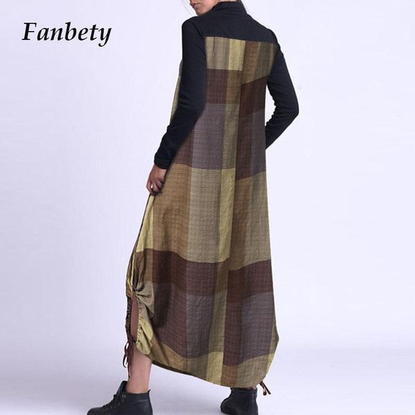 

vintage plaid printed women turtleneck party dress spring casual long sleeve patchwork dress streetwear drawstring vestido, Black;gray