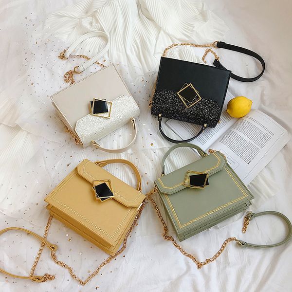 

mini leather crossbody bags for women 2019 green chain shoulder messenger lady travel purses and handbags cross body bag, Red;black