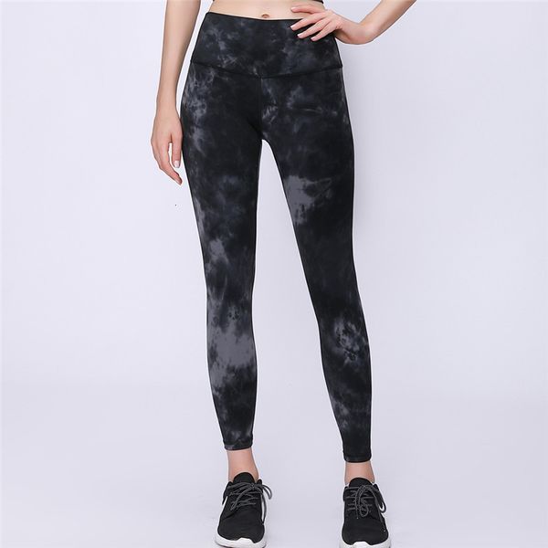 

new fashion tie dyed sports leggings yoga fitness running capris, Black