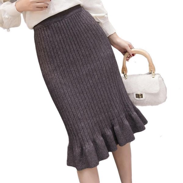 

высококачественные оборманы с подожжевым жгутиком для подъема юбка женская осень зима новый бренд большой размер высокая талия ретро пакет б, Black